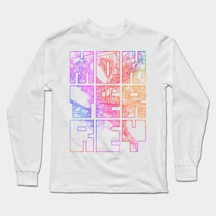 Monterrey, Mexico City Map Typography - Colorful Long Sleeve T-Shirt